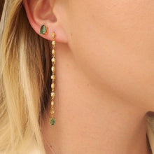 Load image into Gallery viewer, Long earrings with emerald - Azza Fine Jewellery
